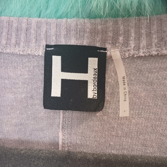 H by Bordeaux Light Gray Waffle Knit Raw Hem Sweater Size L - Picture 10 of 10